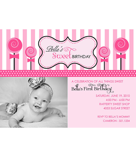 Sweet Shoppe Birthday Printable Invitation - Pink